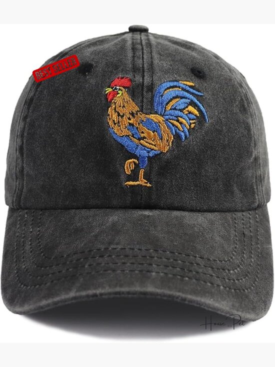 Adjustable Embroidered Chicken Dad Baseball Cap, Rooster Hat for Farm Lovers main image 7